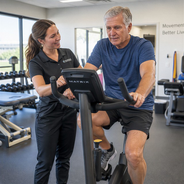Indoor,Photo,Of,Supervised,Endurance,Training,Between,A,Physical,Therapist shutterstock 2855361973